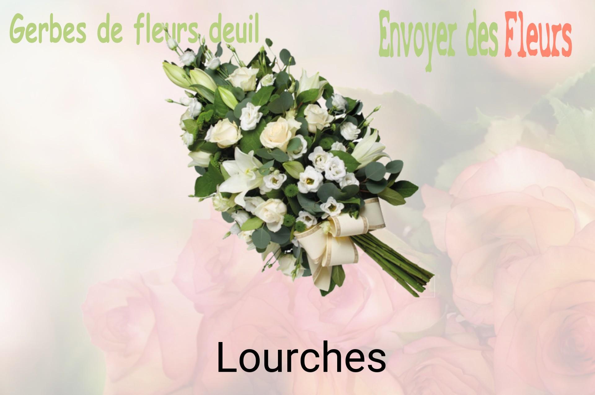 Gerbe de fleurs de deuil livrée à Lourches